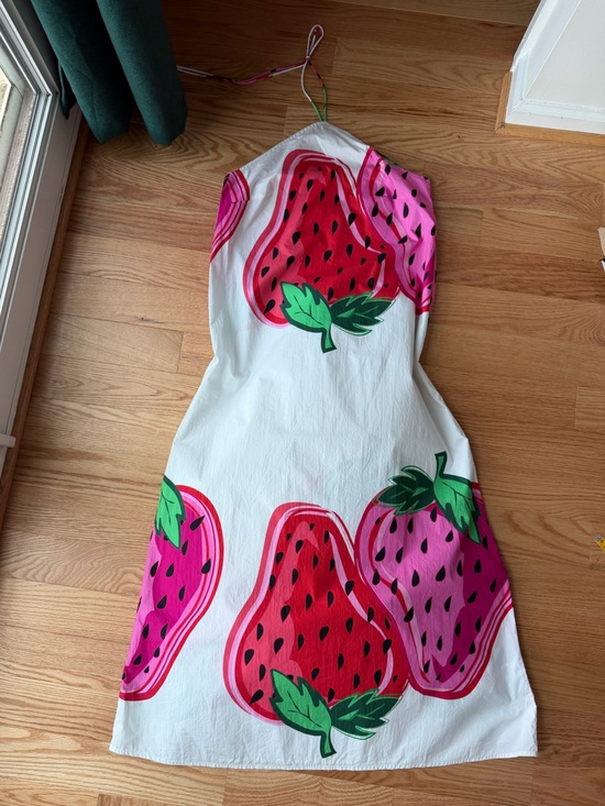Never Fully Dressed Dresses & Skirts - Never Fully Dressed Strawberry Print Halter Maxi Dress Size 6
